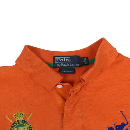 00s Polo Ralph Lauren Orange Polo Top (M)