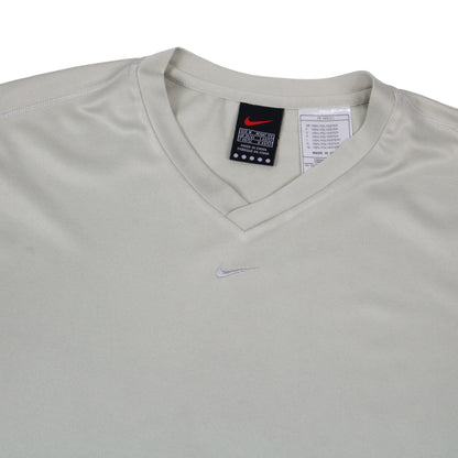 90s Nike Cream Embroidered Polyester T-Shirt (M)