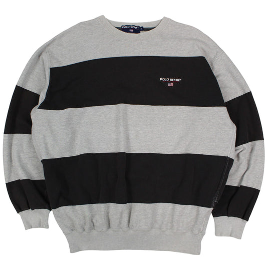 90s Polo Sport Grey/Black Sweatshirt (XXL)