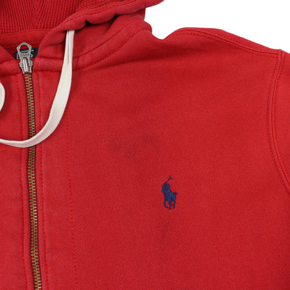 00s Polo Ralph Lauren Red Heavy Full Zip Hoodie (XL)