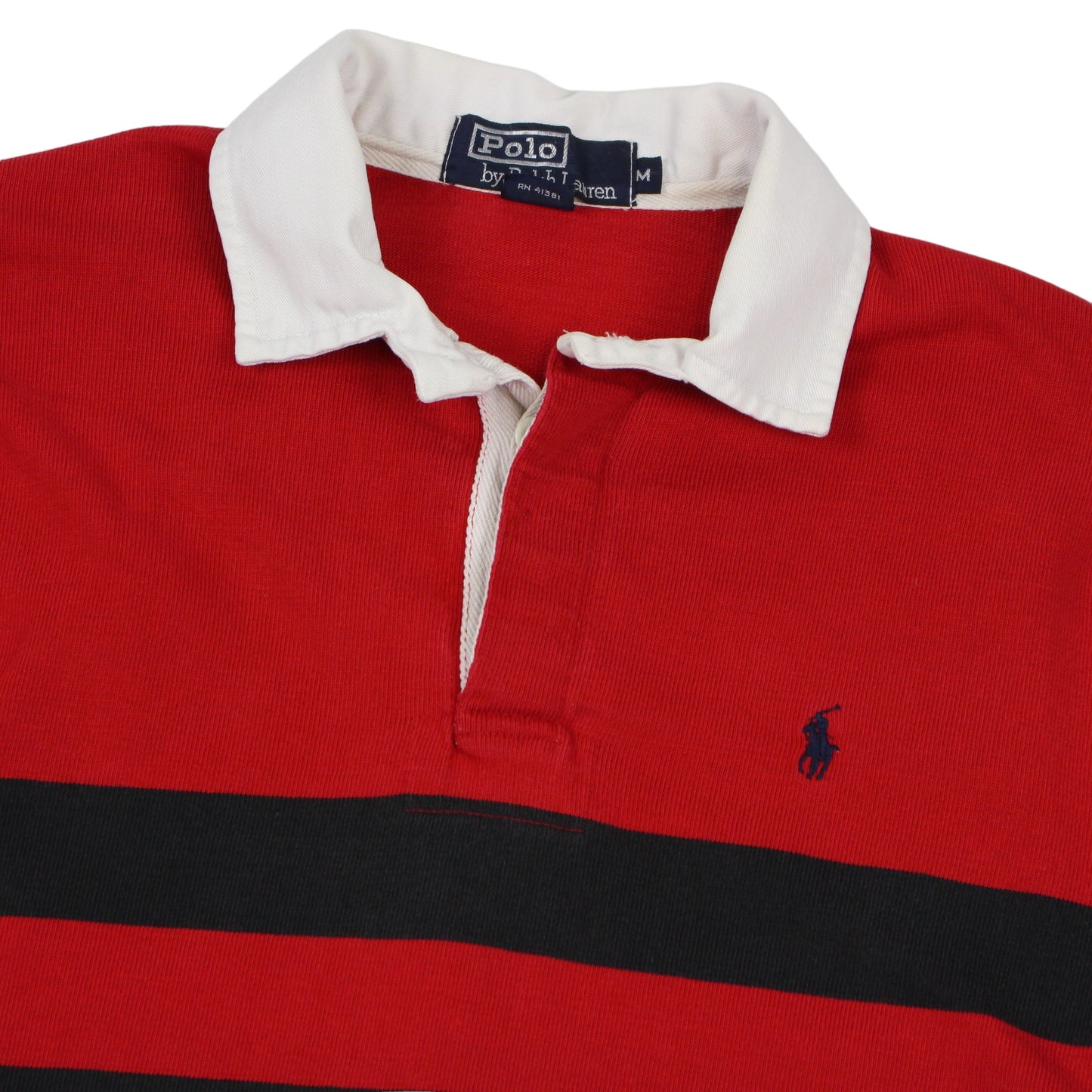 00s Polo Ralph Lauren Red/Black Rugby Shirt (M)