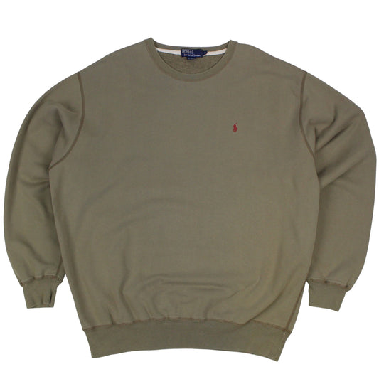 00s Polo Ralph Lauren Brown Embroidered Sweatshirt (XXL)