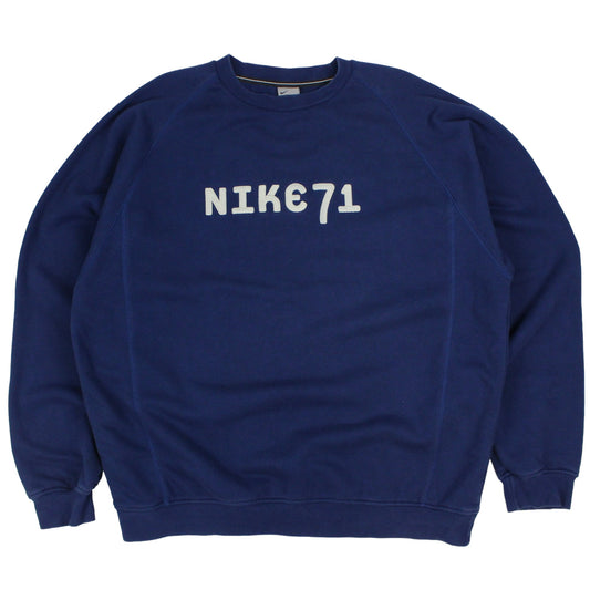 00s Nike Navy Embroidered Sweatshirt (XXL)