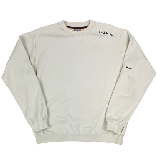 00s Nike Cream Embroidered Sweatshirt (M)