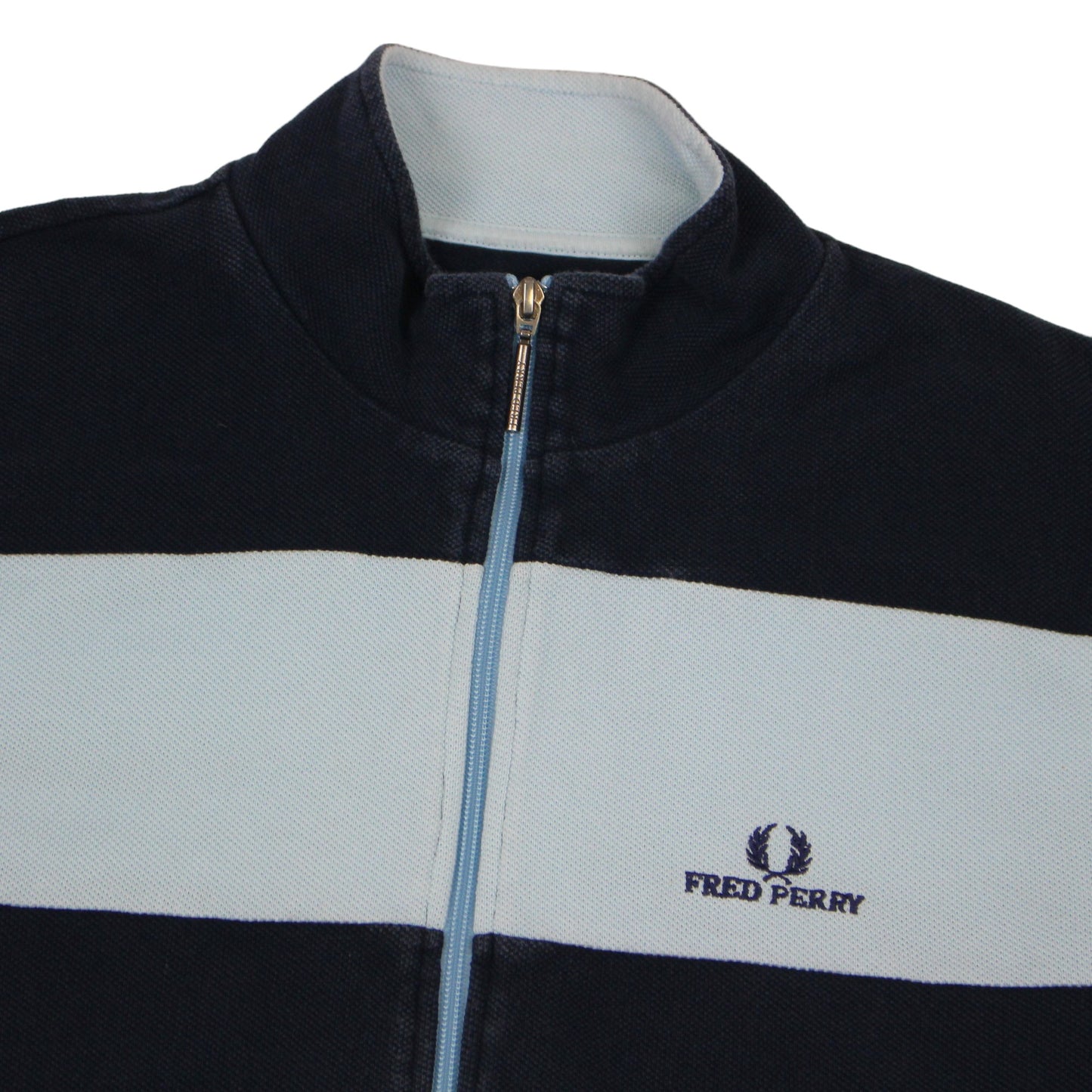 00s Fred Perry Navy/Blue Full Zip Sweatshirt (M)