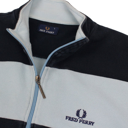 00s Fred Perry Navy/Blue Full Zip Sweatshirt (M)