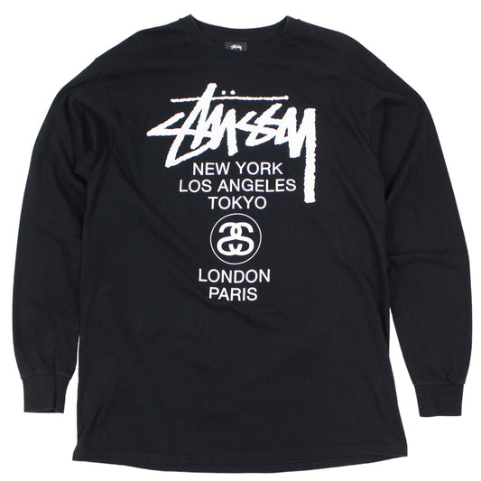 Stussy World Tour Black T-Shirt (L)