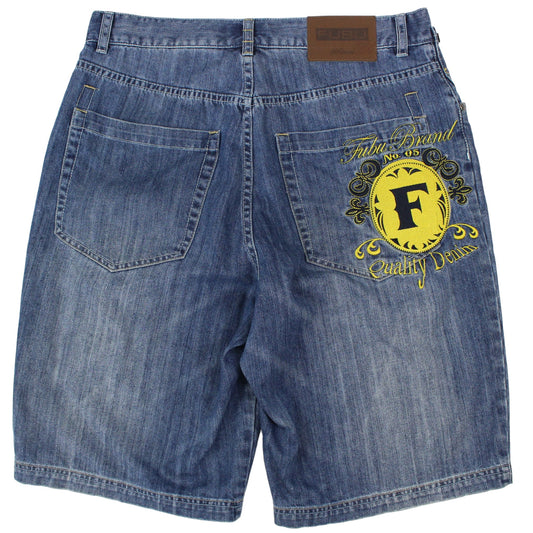 00s Fubu Blue Denim Shorts/Jorts (W34")