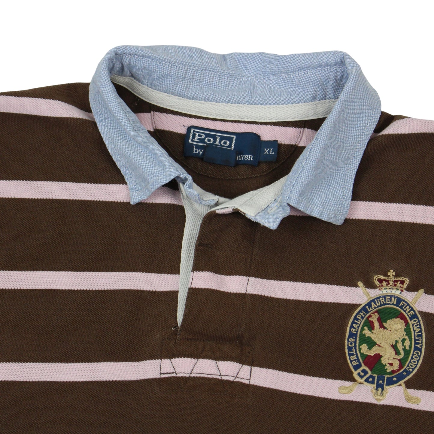 00s Polo Ralph Lauren Brown Rugby Shirt (XL)