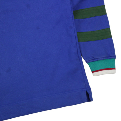 90s Tommy Hilfiger Sailing Gear Blue 1/4 Zip Sweatshirt (L)