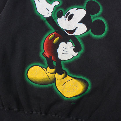 90s Mickey Black Heavy Sweatshirt (L)