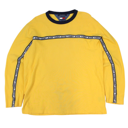 90s Tommy Hilfiger Yellow T-Shirt (XL)