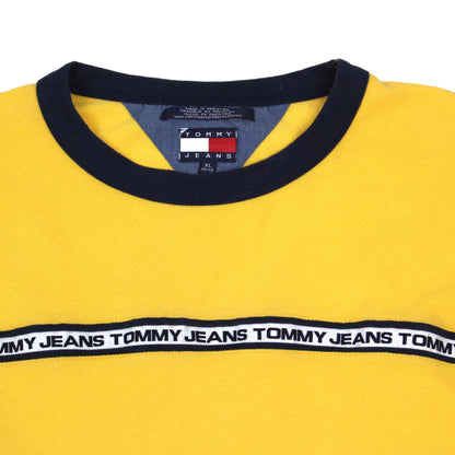 90s Tommy Hilfiger Yellow T-Shirt (XL)