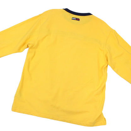 90s Tommy Hilfiger Yellow T-Shirt (XL)