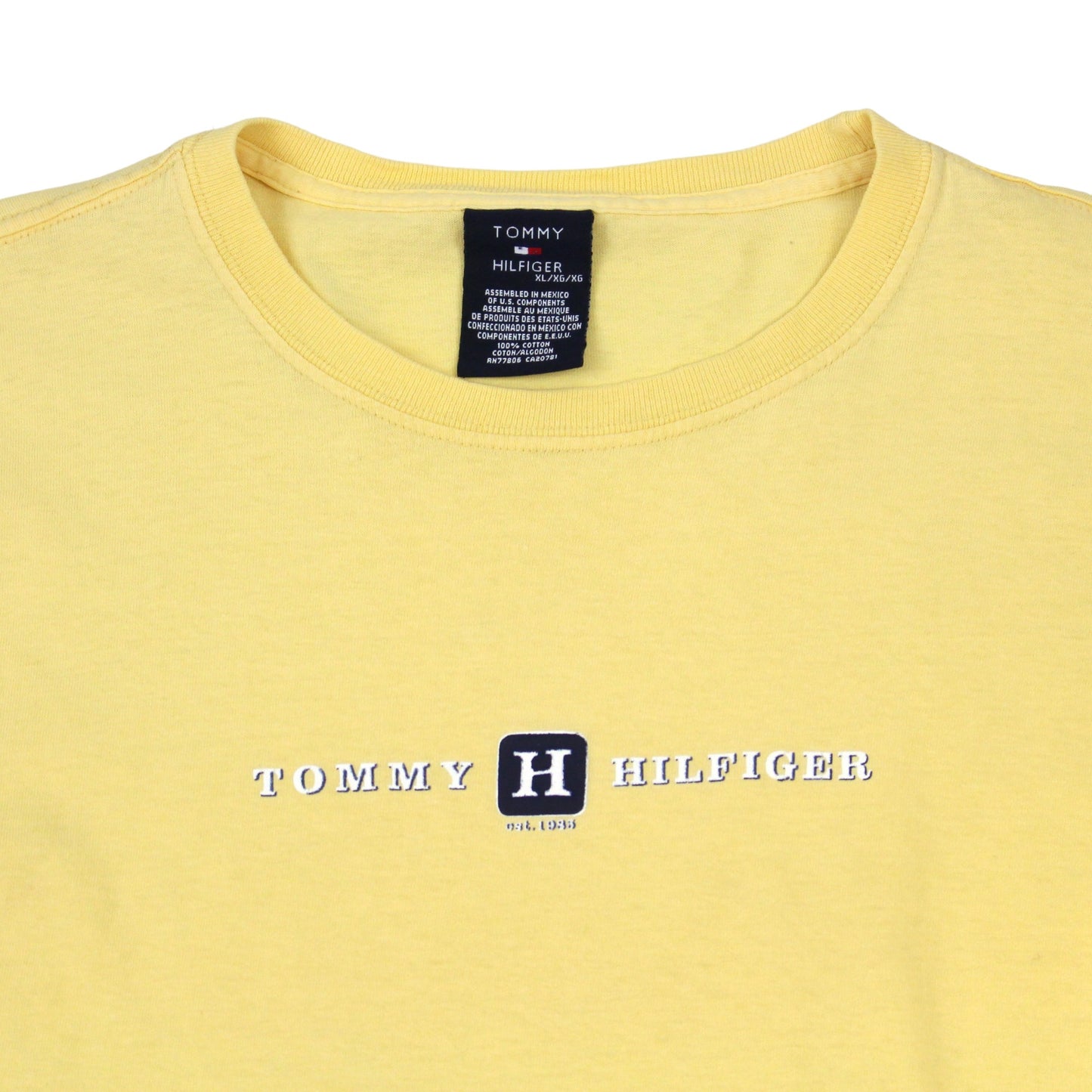 00s Tommy Hilfiger Yellow T-Shirt (XL)