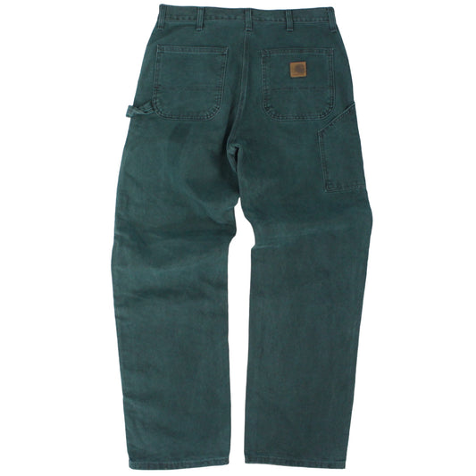 90s Carhart Green Relaxed Heavy Work Trousers (W36" X L34")