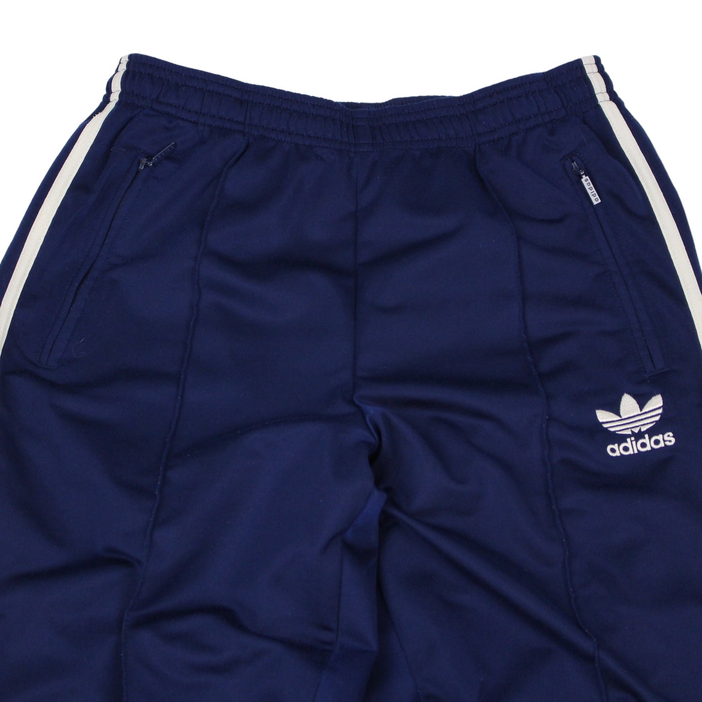 90s Adidas Navy Baggy Tracksuit Bottoms (M)