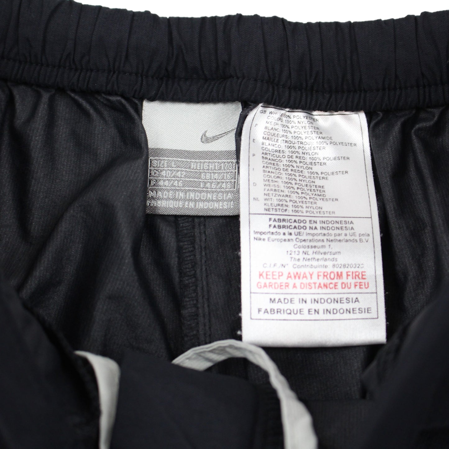 00s Nike Black Baggy Light Trousers/Tracksuit Bottoms (L)