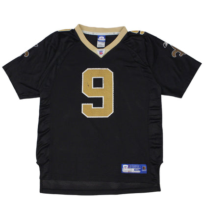 00s New Orleans Saints Reebok #9 Brees Black Jersey (S)