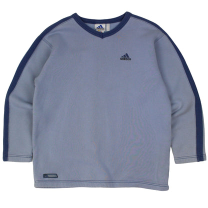 90s Adidas Blue Embroidered Sweatshirt (M)