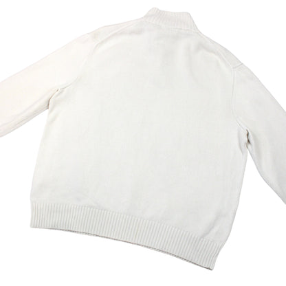 Polo Ralph Lauren Cream Knitted 1/4 Button Jumper (XL)