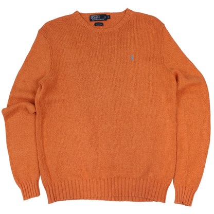 00s Polo Ralph Lauren Orange Knitted Jumper (M)