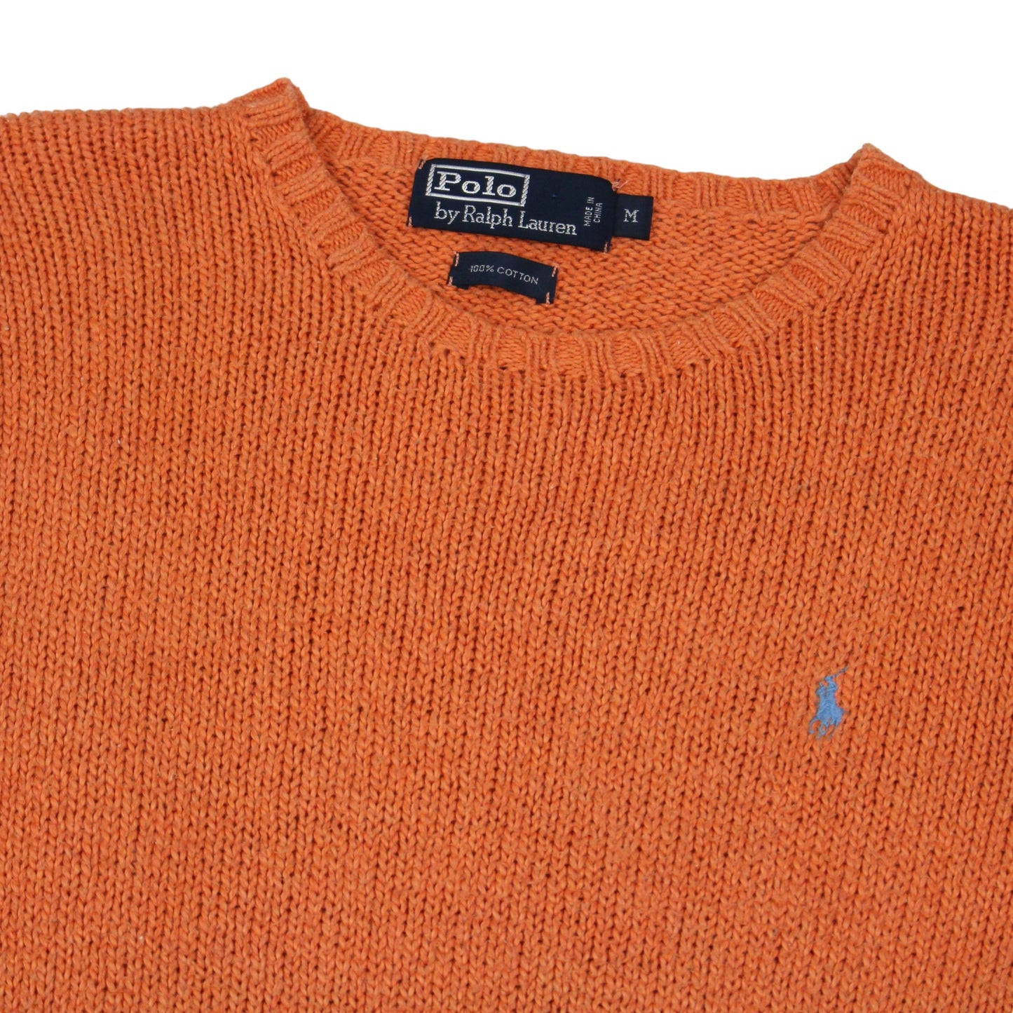 00s Polo Ralph Lauren Orange Knitted Jumper (M)