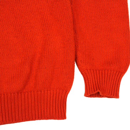 00s Polo Ralph Lauren Orange Heavy Knitted 1/4 Zip Jumper (M)