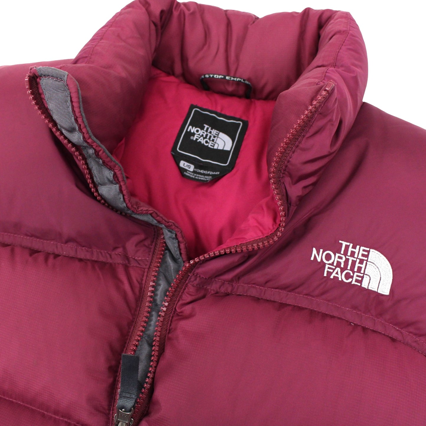 The North Face 700 Nuptse Pink Down Gilet (Womens L)