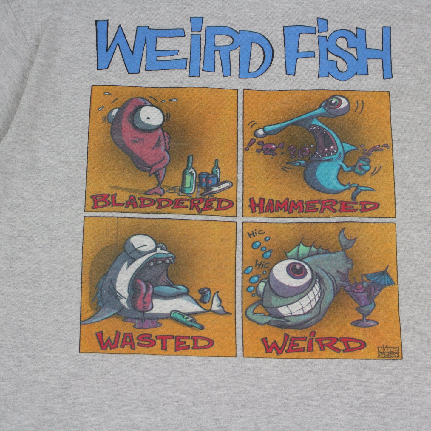 00s Weird Fish Grey T-Shirt (M)