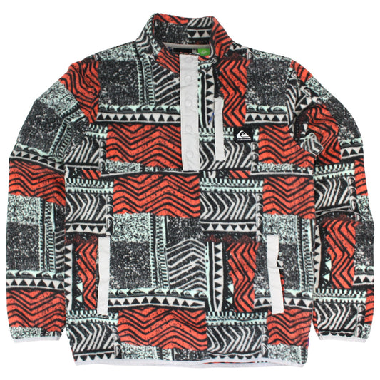 Quiksilver Orange Patterned T-Snap Fleece (M)