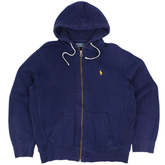 00s Polo Ralph Lauren Navy Heavy Full Zip Hoodie (M)