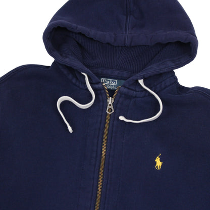 00s Polo Ralph Lauren Navy Heavy Full Zip Hoodie (M)