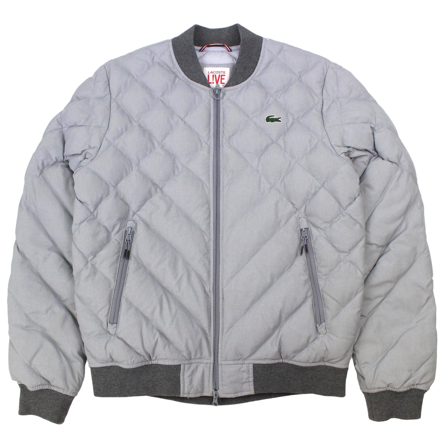 Lacoste Grey Padded Bomber Jacket (S)