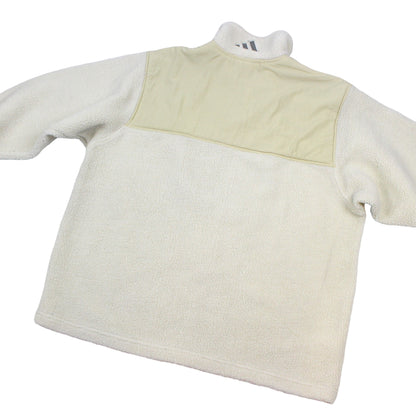 90s Adidas Cream Sherpa Fleece 1/4 Zip (XXL)