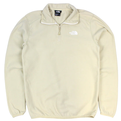 The North Face Cream Embroidered 1/4 Zip Fleece (XS)