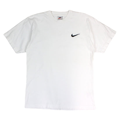 90s Nike White Embroidered T-Shirt (S)