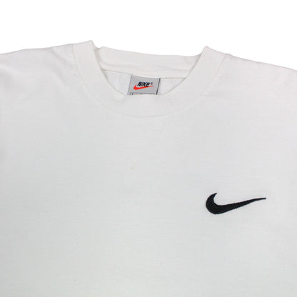 90s Nike White Embroidered T-Shirt (S)