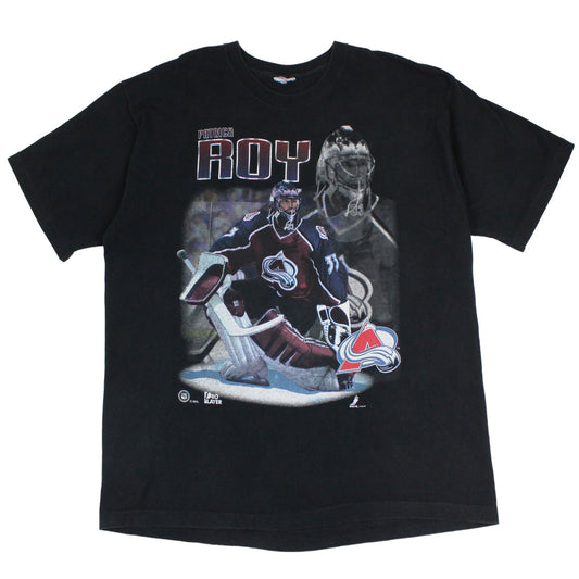 90s Colorado Avalanche Pro Player Black T-Shirt (XL)