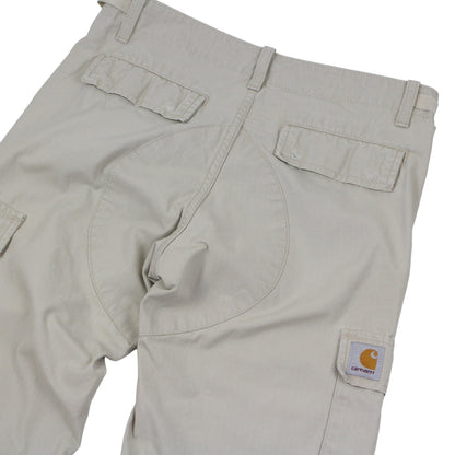 Carhartt Cream Slim Fit Cargo Trousers (W26" X L32")