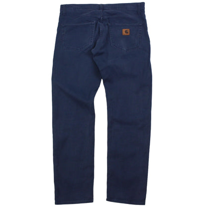 00s Carhartt Heavy Navy Regular Tapered Work Trousers (W33" X L32")