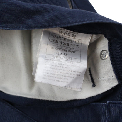 00s Carhartt Heavy Navy Regular Tapered Work Trousers (W33" X L32")