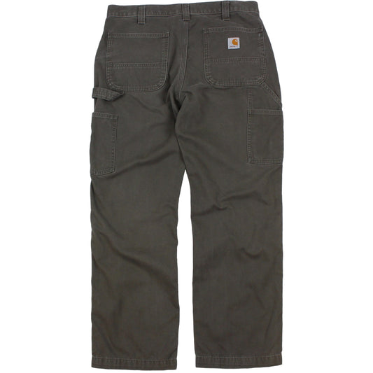 Carhartt Heavy Green Baggy Carpenter work Trousers (W34" X L30")