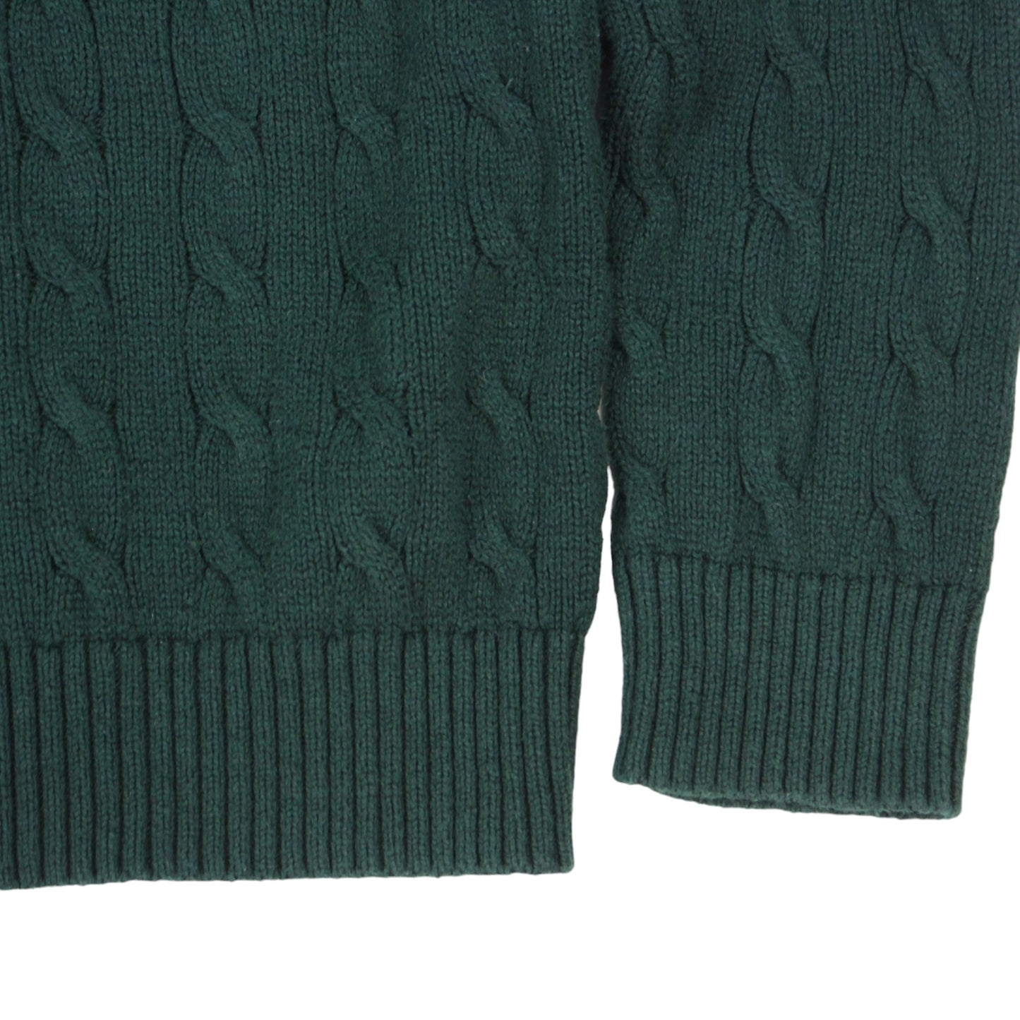 Polo Ralph Lauren Green Cable Knitted Jumper (M)