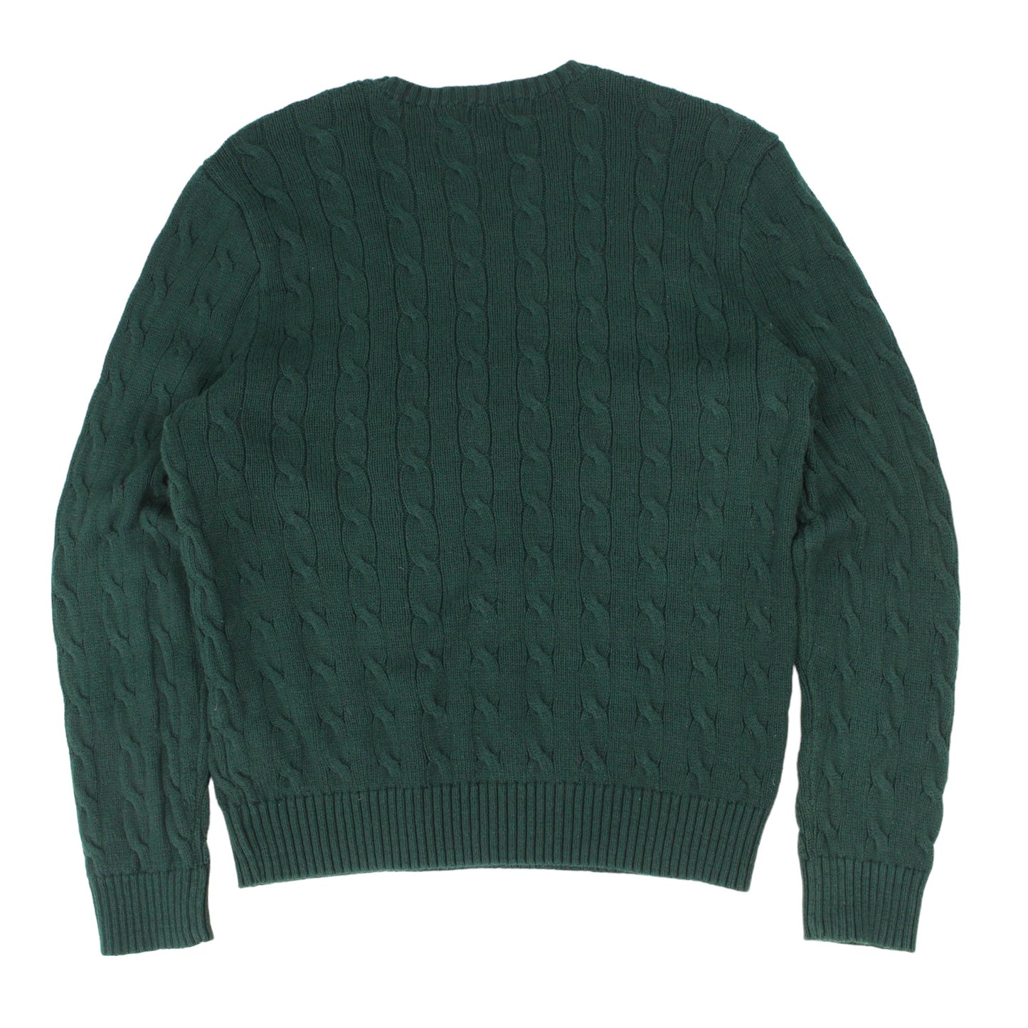 Polo Ralph Lauren Green Cable Knitted Jumper (M)