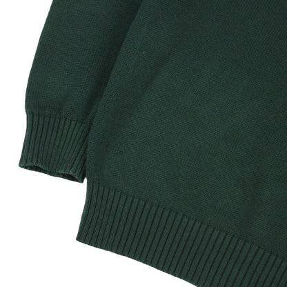 00s Polo Ralph Lauren Green Heavy Knitted 1/4 Zip Jumper (XL)