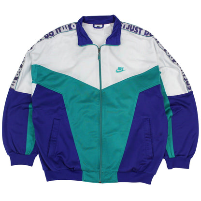 90s Nike White/Purple Track Jacket (L)