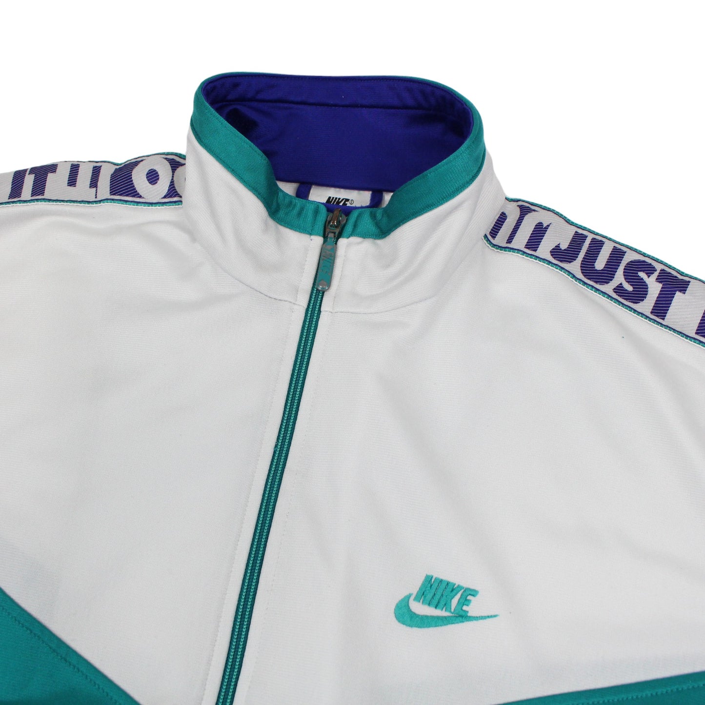 90s Nike White/Purple Track Jacket (L)