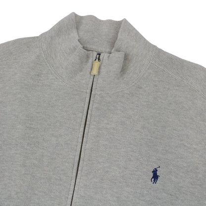 00s Polo Ralph Lauren Grey Full Zip Sweatshirt (XXL)