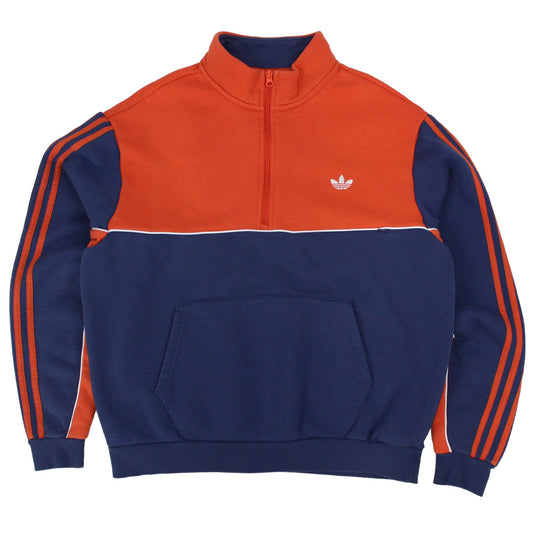 Adidas Navy/Orange 1/4 Zip Sweatshirt (M)